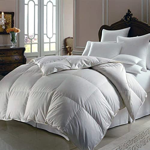 King Size Comforter Set - 5 Piece All Season Bedding with 1 Comforter & 4 Pillow Shams for King/California King Beds (90x104 Inches, White) - Perfect for Master Bedroom, Guest Room & Luxury Hotel Style Decor