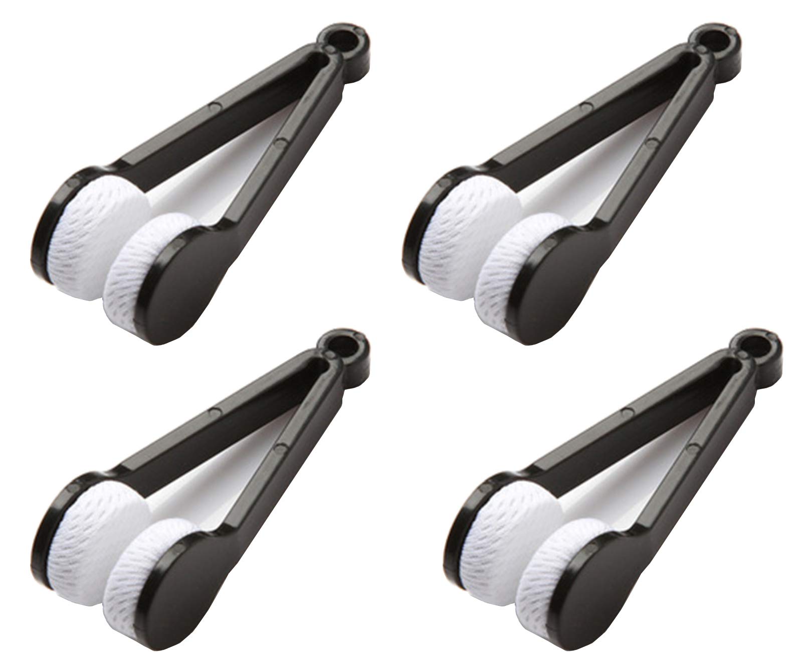 Mini Glasses Cleaning Brush - 2-Sided Microfiber Eyeglass Cleaner for Sunglasses & Spectacles - Soft Bristle Lens Cleaning Tool with Clip (10-Pack) - Perfect for Travel, Office & Home Use