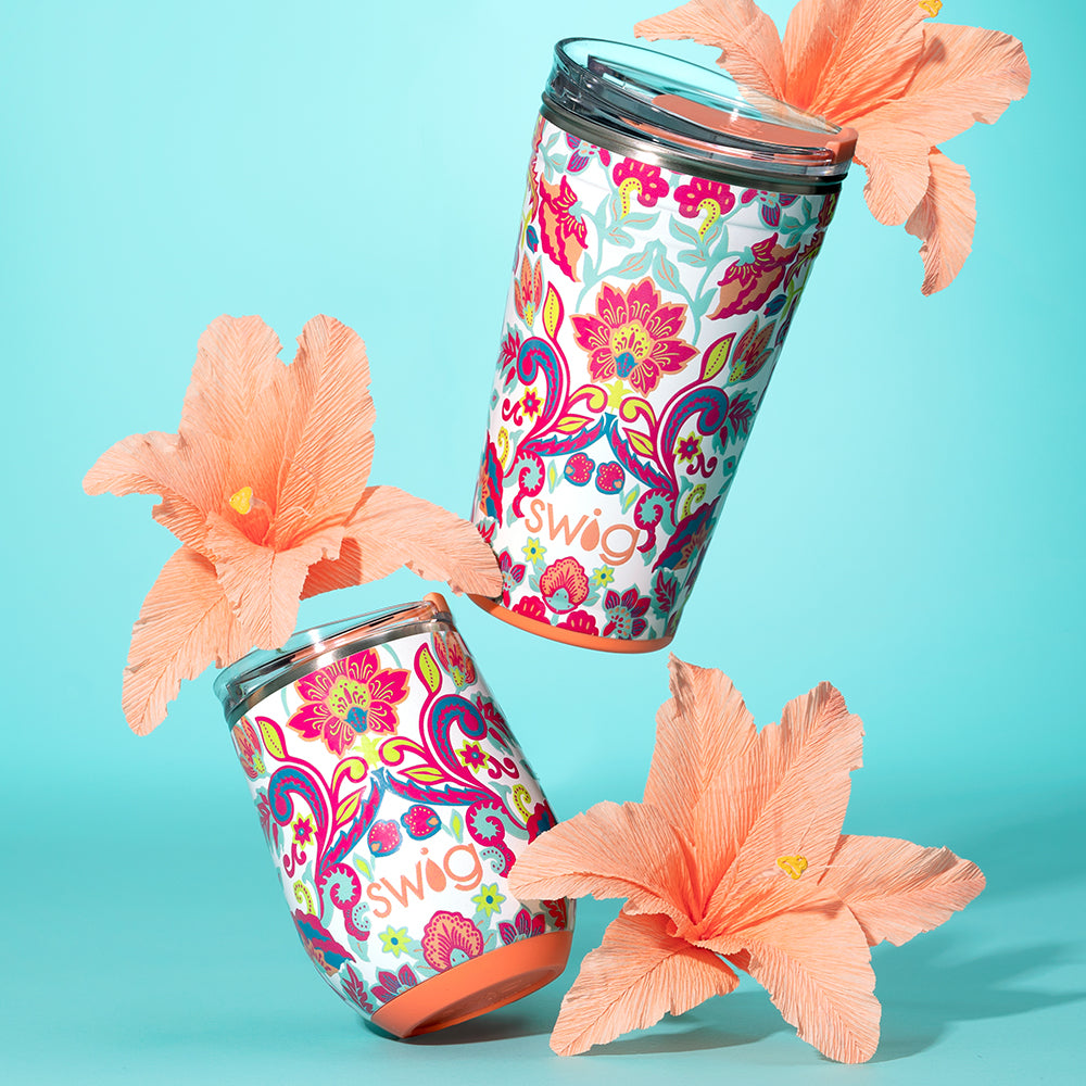24oz Flourish Party Cup - Reusable Plastic Tumblers for Parties, Events & Celebrations - Perfect for Cocktails, Mocktails, Smoothies & Iced Beverages