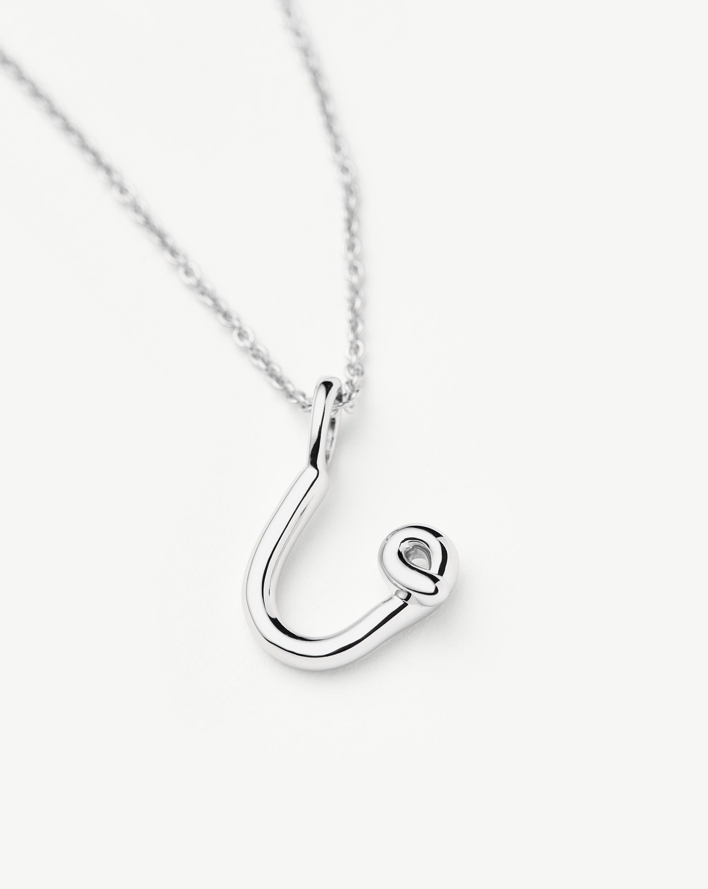 Curly Molten Mini Initial Necklace | Personalized Sterling Silver Jewelry for Women | Perfect Gift for Birthday, Anniversary & Valentine's Day