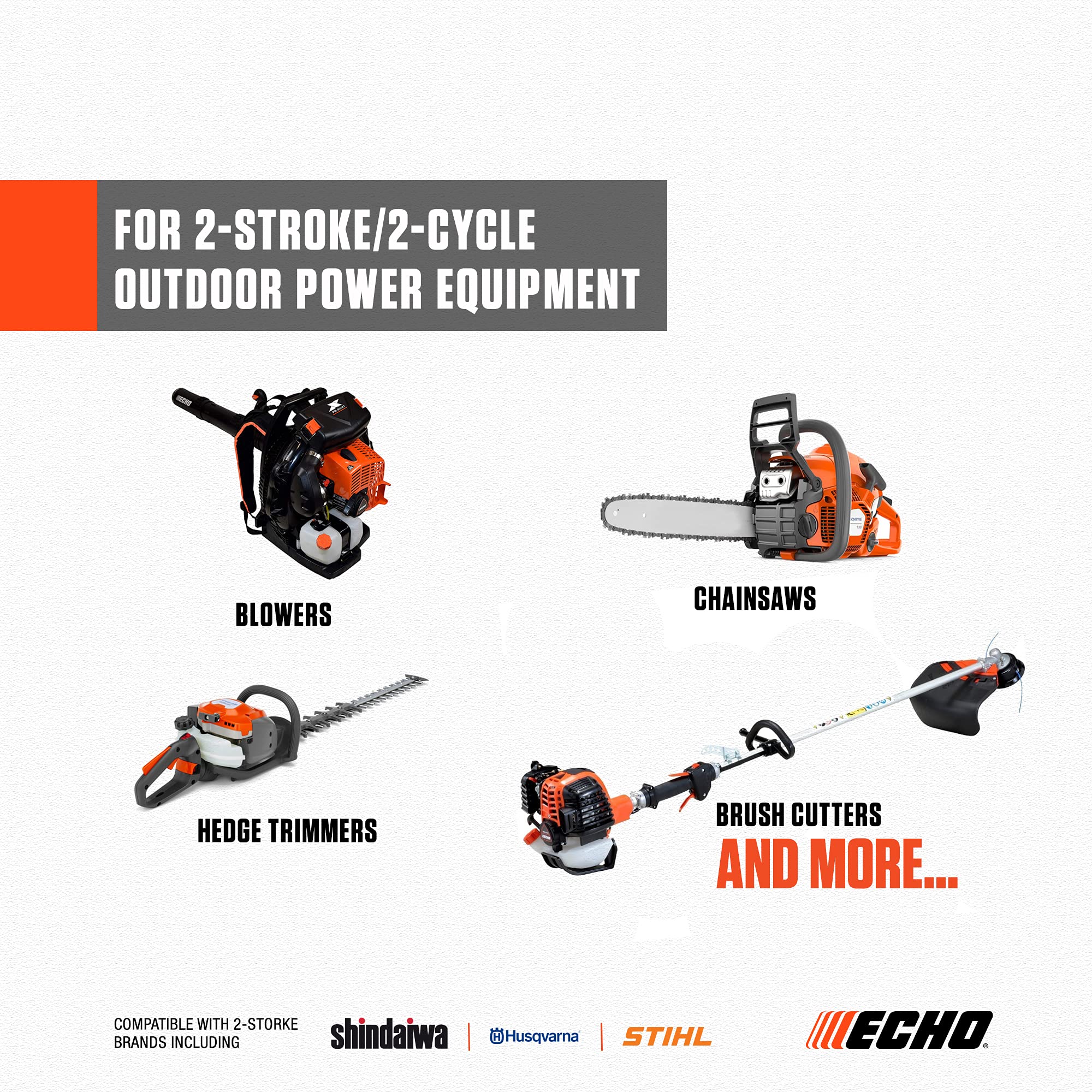 Echo Power Blend Gold Oil Mix 50:1 - High-Performance Semi-Synthetic 2-Cycle Engine Oil for 2-Stroke Outdoor Power Equipment - Low Smoke Emission - 2.6 fl oz (48 Pack) - Ideal for Chainsaws, Lawn Mowers, Trimmers & Other Outdoor Tools