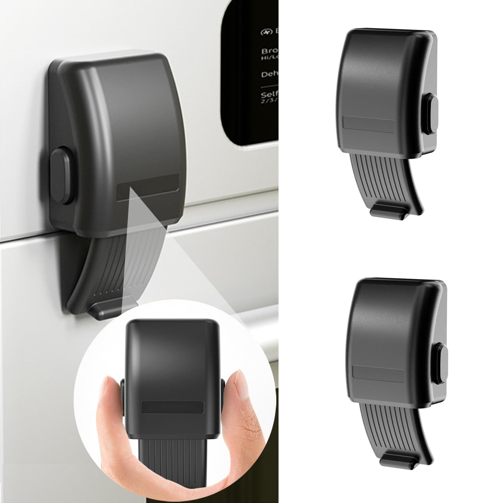 PILISPARK 2-Pack Child Safety Oven Locks - No Drill Baby Proofing Locks for Oven & Dishwasher Doors, Easy Installation Tool-Free Toddler Safety Device (Black) - Perfect for Kitchen Childproofing & Appliance Safety