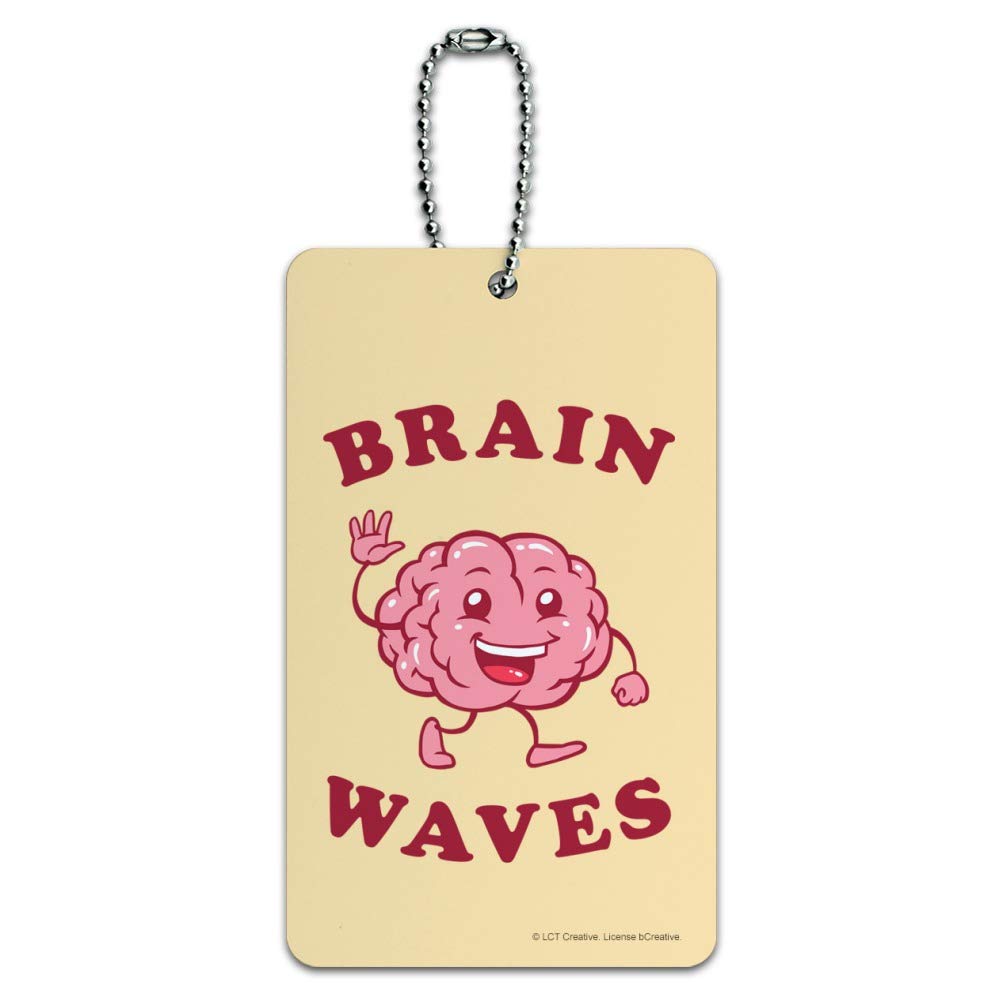 Funny Brain Waves Waving Luggage Tag - Humorous Suitcase ID Card for Carry-On Bags | Perfect for Travel, Airports & Unique Gift Ideas