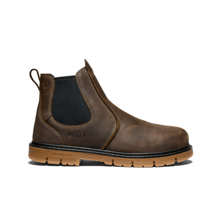 Men's San Jose Chelsea 90° Heel Boot with Aluminum Toe - Cascade Brown/Gum | Slip-Resistant Work Boots for Construction & Outdoor Activities