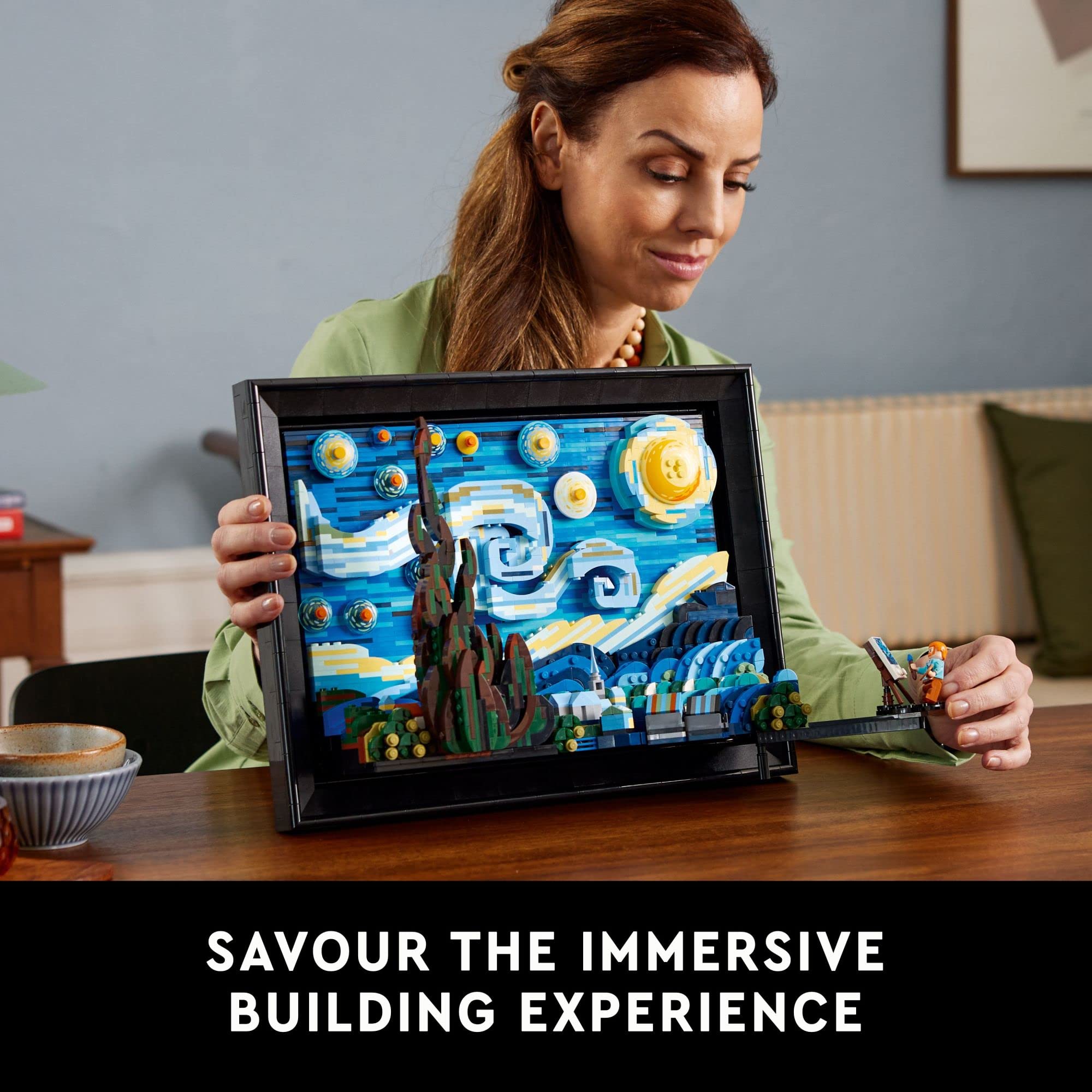 LEGO Ideas Vincent Van Gogh The Starry Night Building Set - 3D Puzzle for Adults Ages 18+, Home Decor Wall Art, Creative Gift for Artists & Van Gogh Fans - Perfect for Office Decor, Birthday Gifts & Art Lovers Collections (Set 21333)