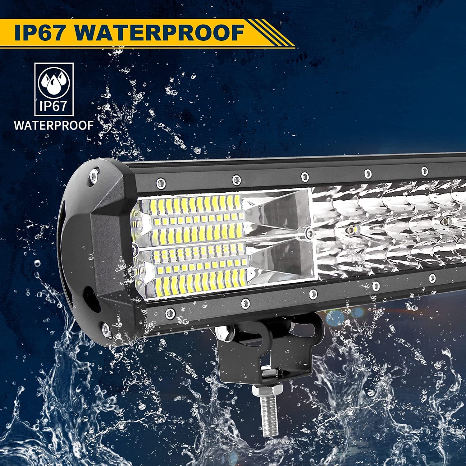 AUXTINGS 45 Inch 612W LED Light Bar - Triple Row Spot Flood Combo Beam Off-Road Lights - Waterproof Work Light with Wiring Harness for Jeep, Trucks, SUV, ATV, UTV & Boats - 12V/24V - Perfect for Off-Roading, Camping & Night Adventures