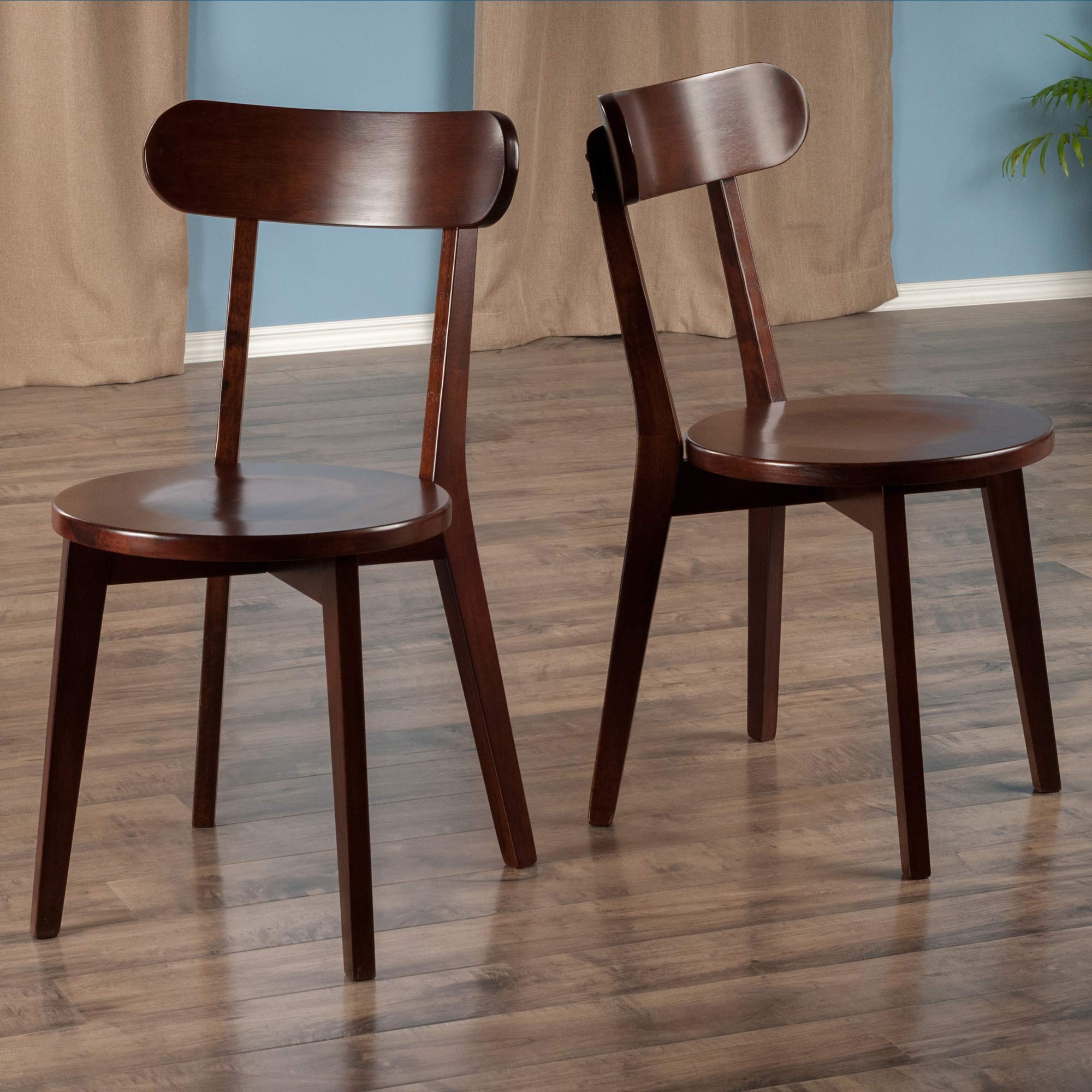 Winsome Wood Pauline 5-Piece Dining Table Set with 4 Chairs - Walnut Finish for Kitchen, Breakfast Nook or Small Space Dining