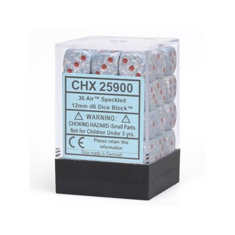Chessex CHX25900 Speckled Air Dice Set - 36D6 Polyhedral Dice for D&D, RPG, and Board Games | Perfect for Tabletop Gaming, Collectors, and Gifts