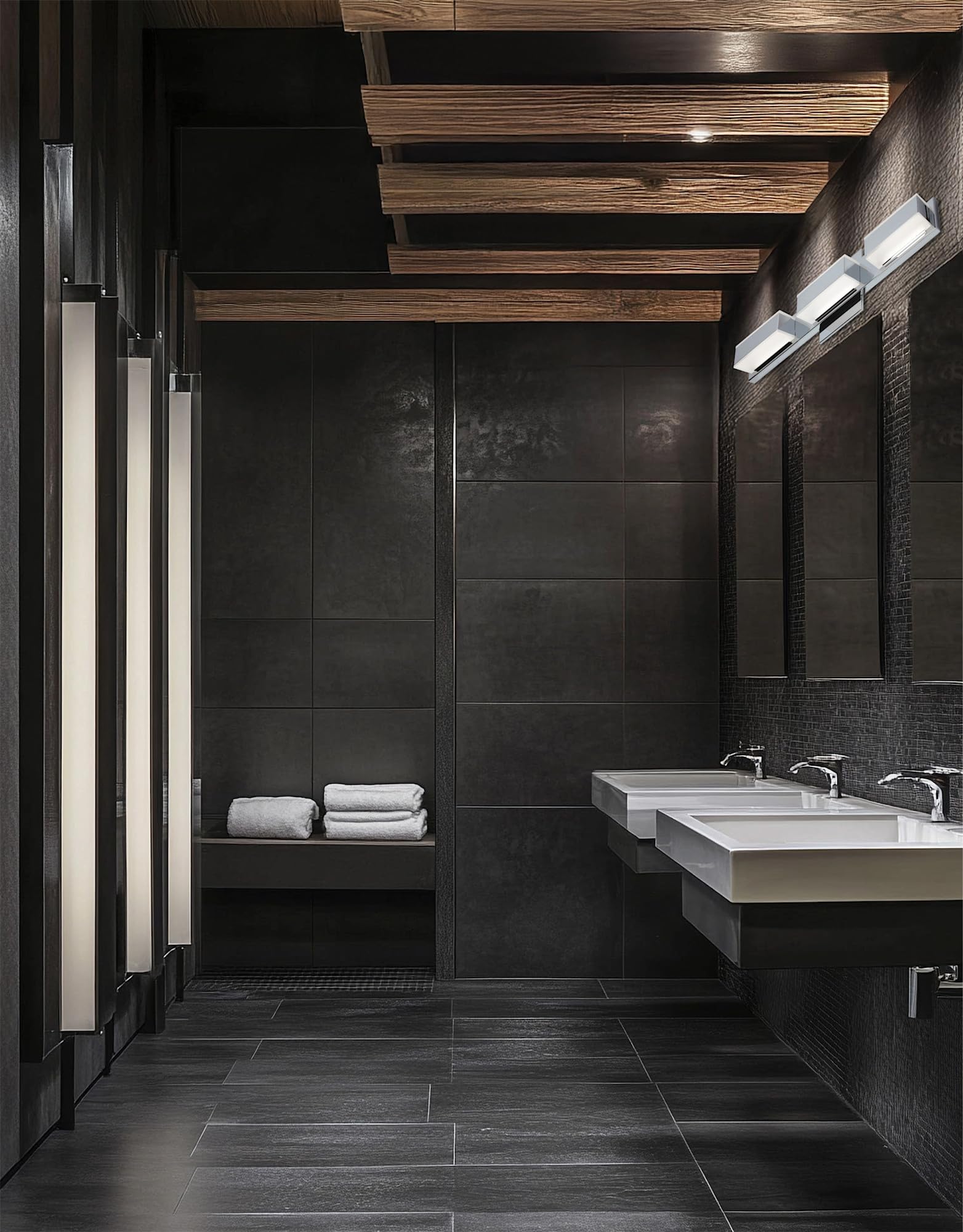 Dainolite Modern LED Vanity Light Fixture - 3W Close-to-Ceiling Bathroom Lighting, Black | Perfect for Contemporary Bathrooms, Powder Rooms & Dressing Areas