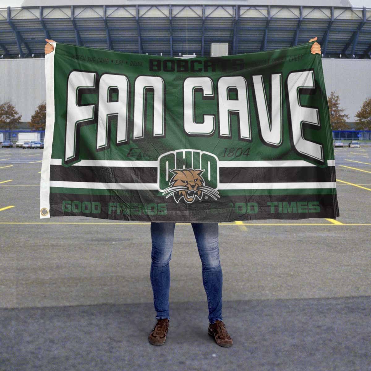 Ohio Bobcats Fan Man Cave Banner Flag - College Football Team Decor for Game Room, Tailgate Party & Sports Fan Cave - Perfect for Ohio University Alumni & Fans