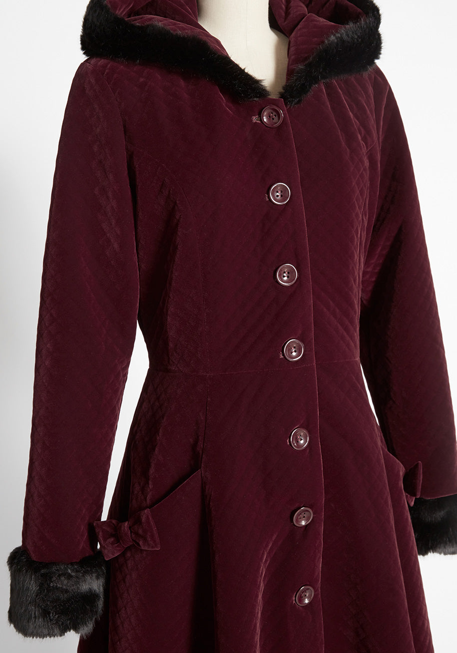 Quilted Velvet Coat for Women - Soft & Warm Winter Jacket - Perfect for Casual Outings & Date Nights