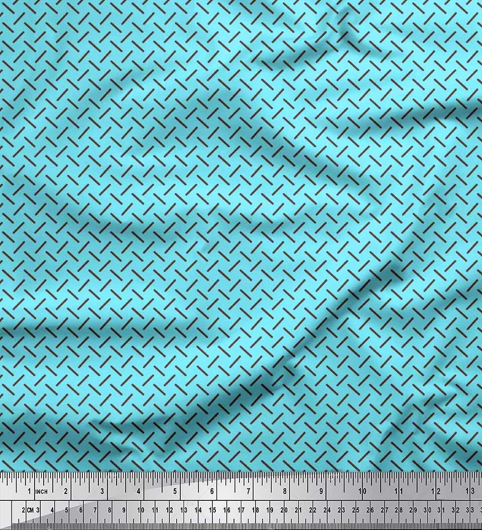 Soimoi Moss Georgette Brown Fabric by The Yard - 42 Inch Wide Diagonal Line Geometric Printed Textile for Fashion Design, DIY Projects & Home Decor | Modern & Edgy Patterns for Dresses, Curtains & Crafts