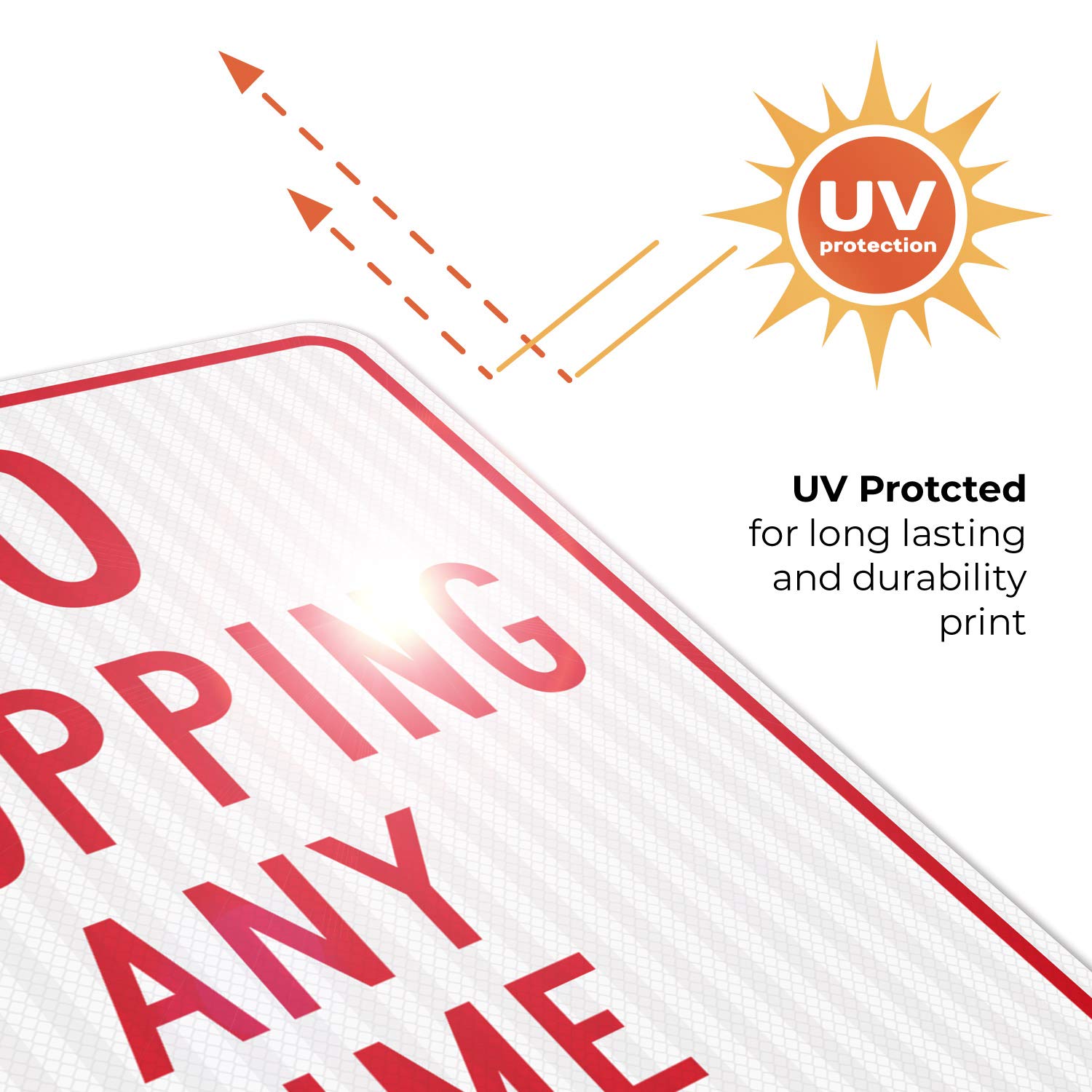 No Stopping Any Time Right Side Sign - 24x30 Inches, 3M EGP Reflective .080 Aluminum, Fade Resistant, Easy Mounting for Indoor & Outdoor Use - Made in USA - Perfect for Parking Lots, Construction Zones & Road Safety