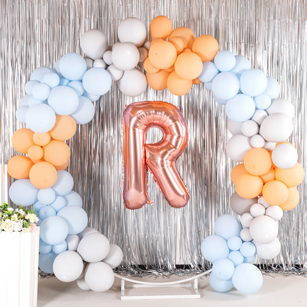 Rose Gold Mylar Letter R Balloon - 40 Inch Large Foil Balloon for Birthday Party Decorations, Wedding, Anniversary, Baby Shower & Special Events - 1 Count Box