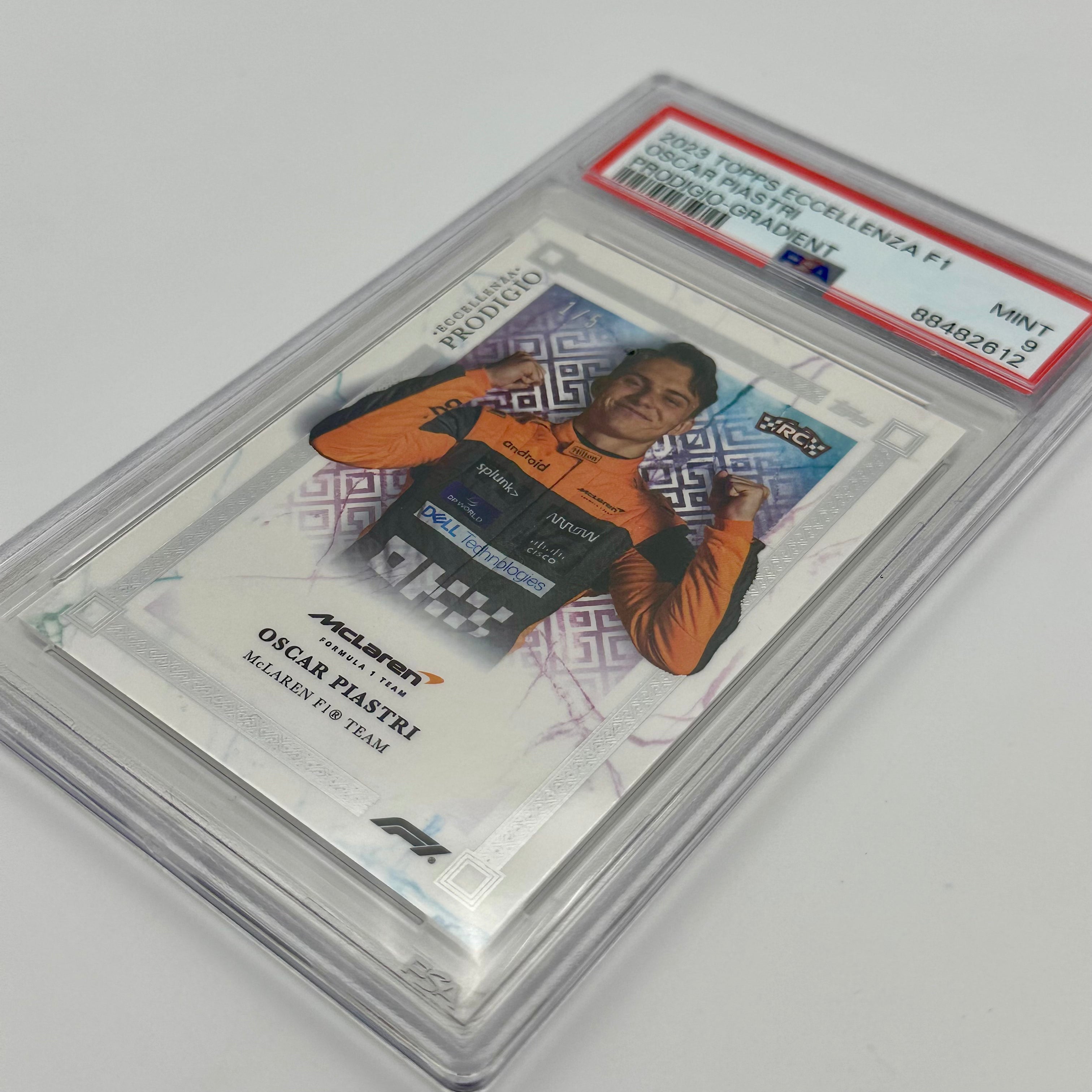 PSA 9 Oscar Piastri 2023 Eccellenza Prodigio Gradient Rookie Card - Limited Edition Collectible for Motorsport Fans & Trading Card Enthusiasts