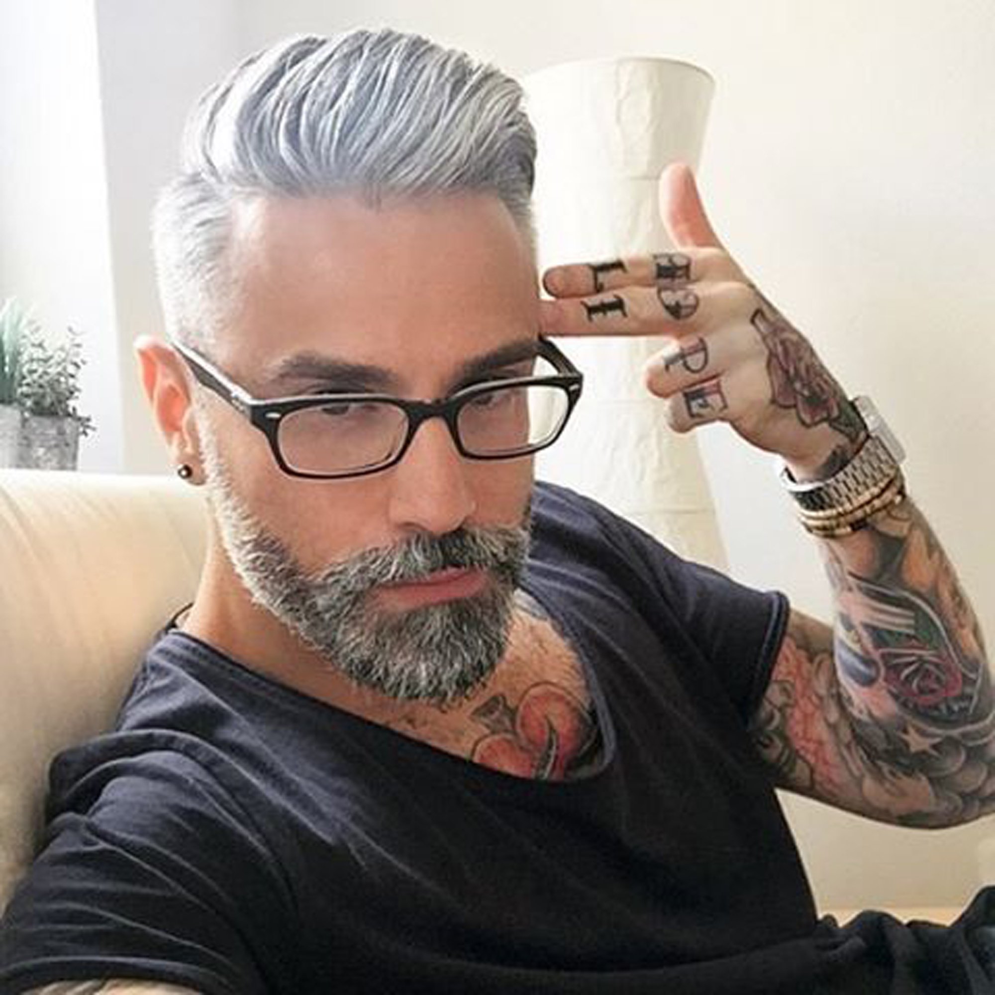 Dreambeauty Men's Toupee 10×8 Inch European Virgin Human Hair Blend (20% #1B Black Human Hair & 80% Silver Synthetic) - Soft Thin Skin Hair Replacement System with Monofilament Net & PU Base - Perfect for Daily Wear, Special Occasions & Hair Loss Solutions