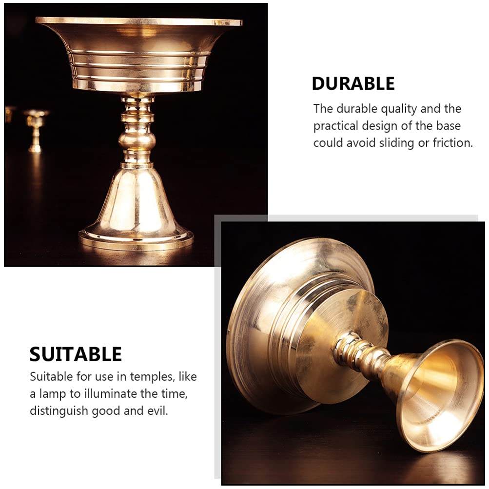 Pure Copper Butter Lamp Holder - Cabilock Retro Tea Light Candle Stand for Home Decor, Meditation & Spiritual Rituals