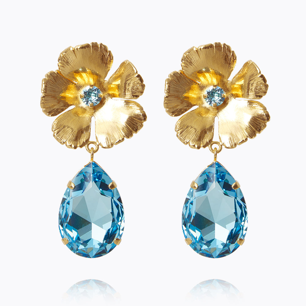 Anemone Perfect Earrings - Aquamarine Gemstone Jewelry for Women | Elegant Dangle Earrings for Parties, Weddings & Special Occasions