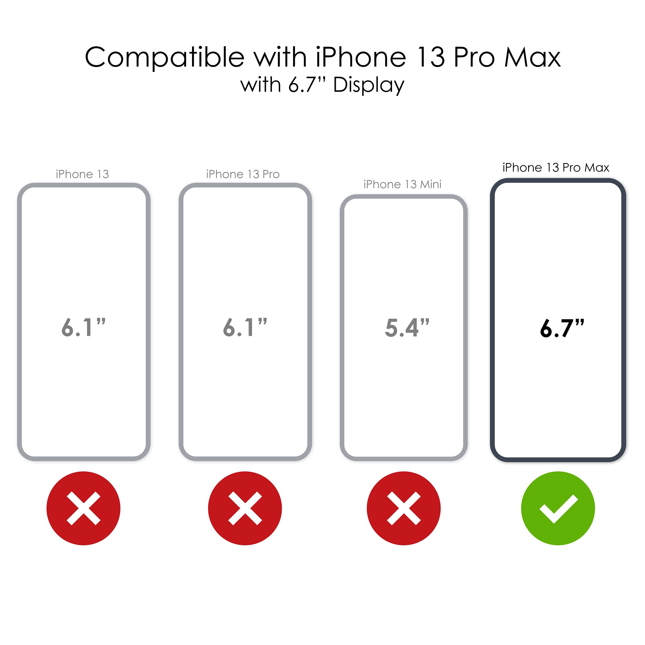 DistinctInk Clear Shockproof Hybrid Case for iPhone 13 Pro MAX (6.7 Inch) - Durable TPU Bumper & Acrylic Back with Tempered Glass Screen Protector - Perfect for Outdoor Activities, Travel & Daily Protection