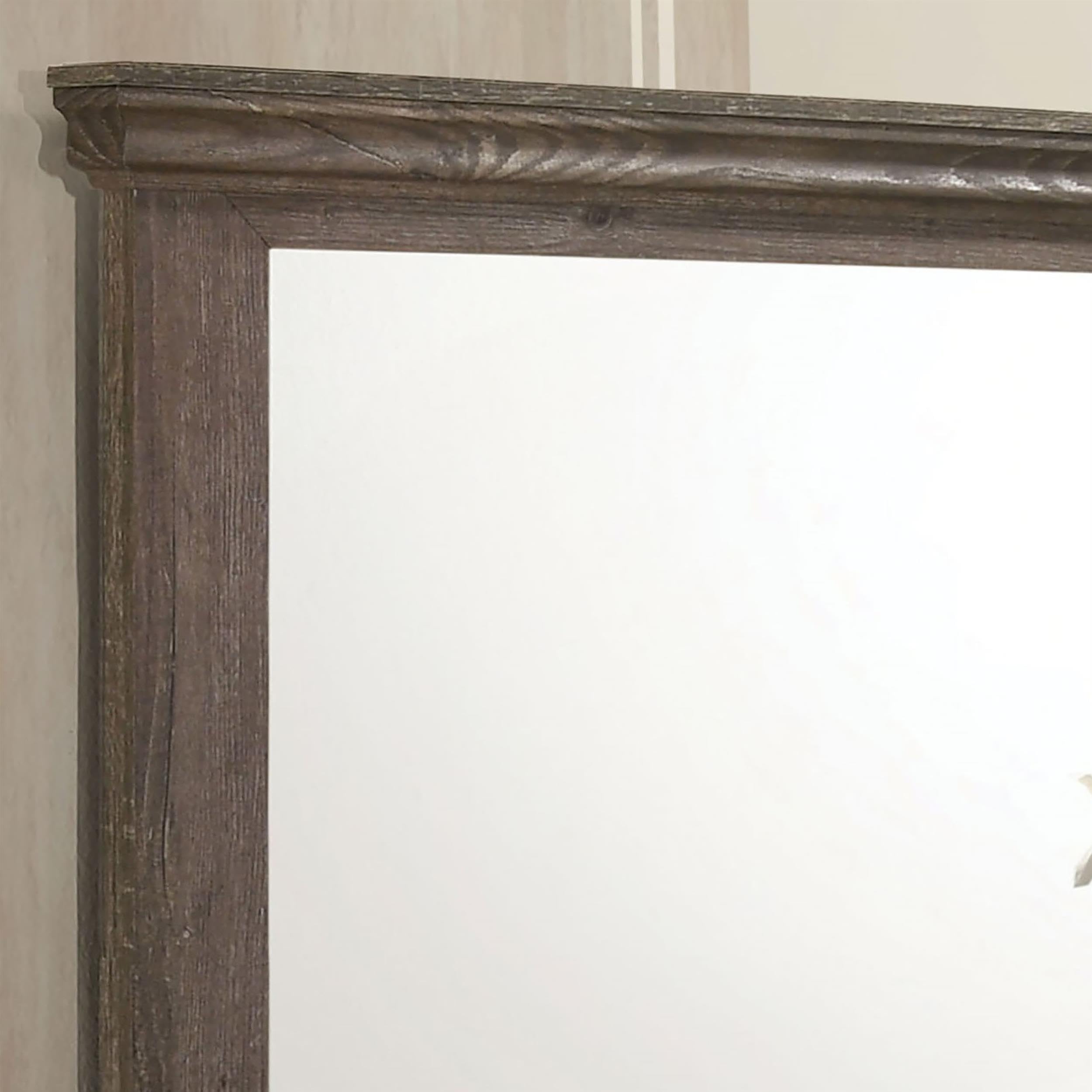Gafin Transitional Solid Wood Framed Mirror in Gray - Modern Wall Mirror for Bedroom, Living Room & Entryway Decor | Furniture of America