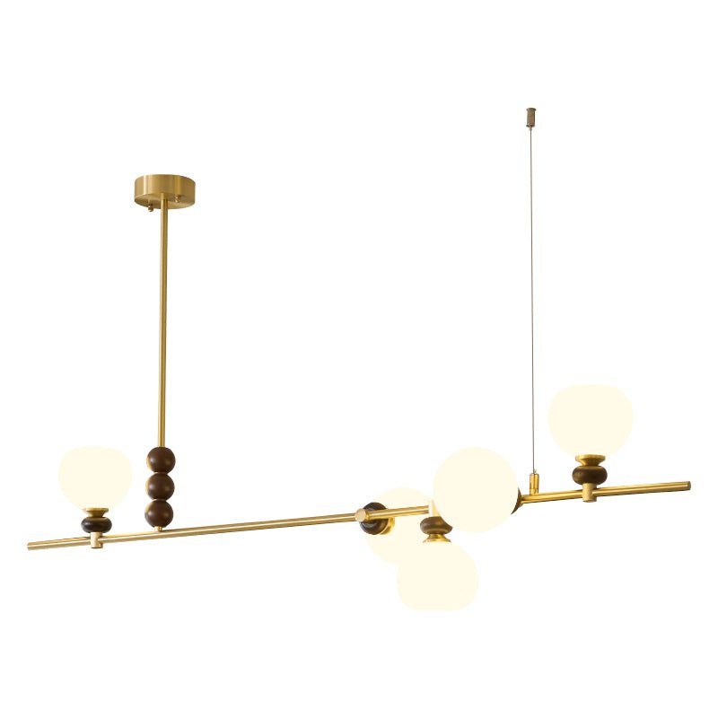 Walnut color & Brass & White