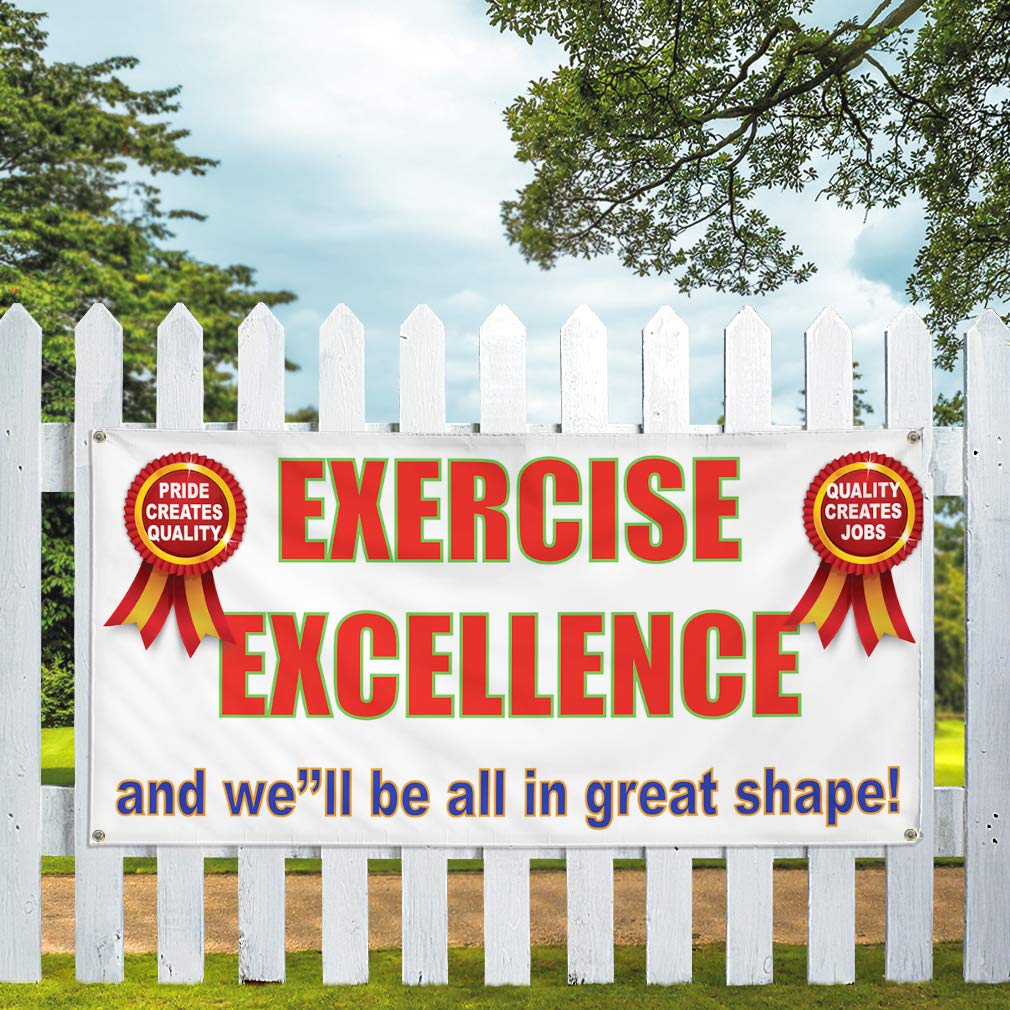 Vinyl Banner Multiple Sizes 60x144 Inches - Durable Weatherproof Outdoor Yard Signs with 10 Grommets for Gym, Sports Events & Industrial Use - Perfect for Exercise Excellence & Lifestyle Branding