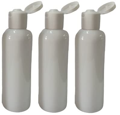 50ml Milky White PET Flip Top Plastic Bottles - Leak Proof Squeeze Containers for Cosmetics, Travel & DIY (Pack of 3) | Perfect for Toiletries, Essential Oils & Skincare Products