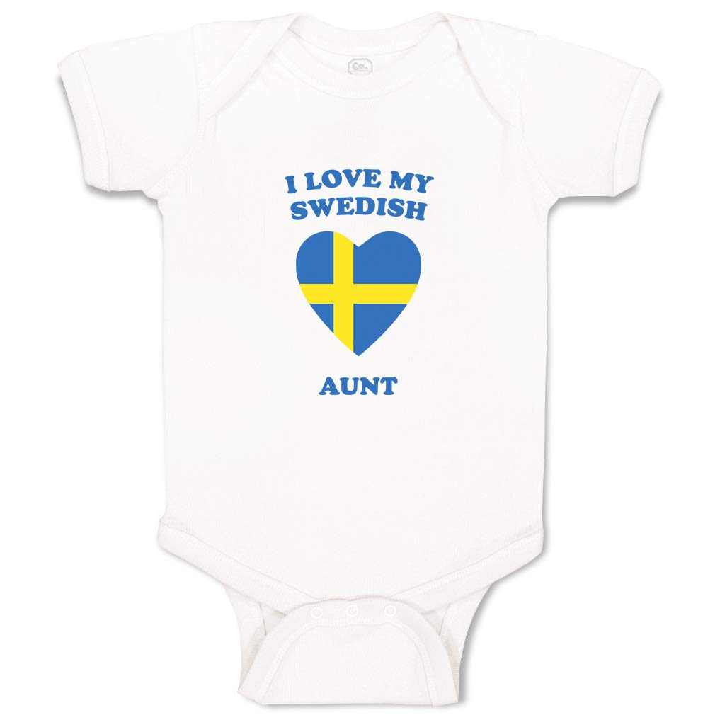 Funny Baby Bodysuit I Love My Swedish Aunt - Cotton Infant Clothes for Family Gifts