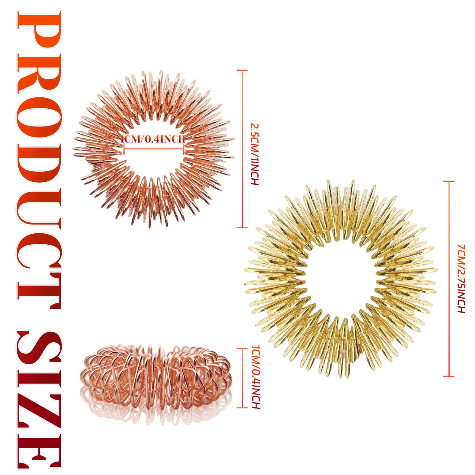 12-Piece Fidget Rings & Bracelet Set - Acupressure Sensory Rings for Stress Relief, Anxiety, ADHD & Trichotillomania - Silent Spike Fidget Toys for Adults - Perfect for Office, Travel & Focus Enhancement