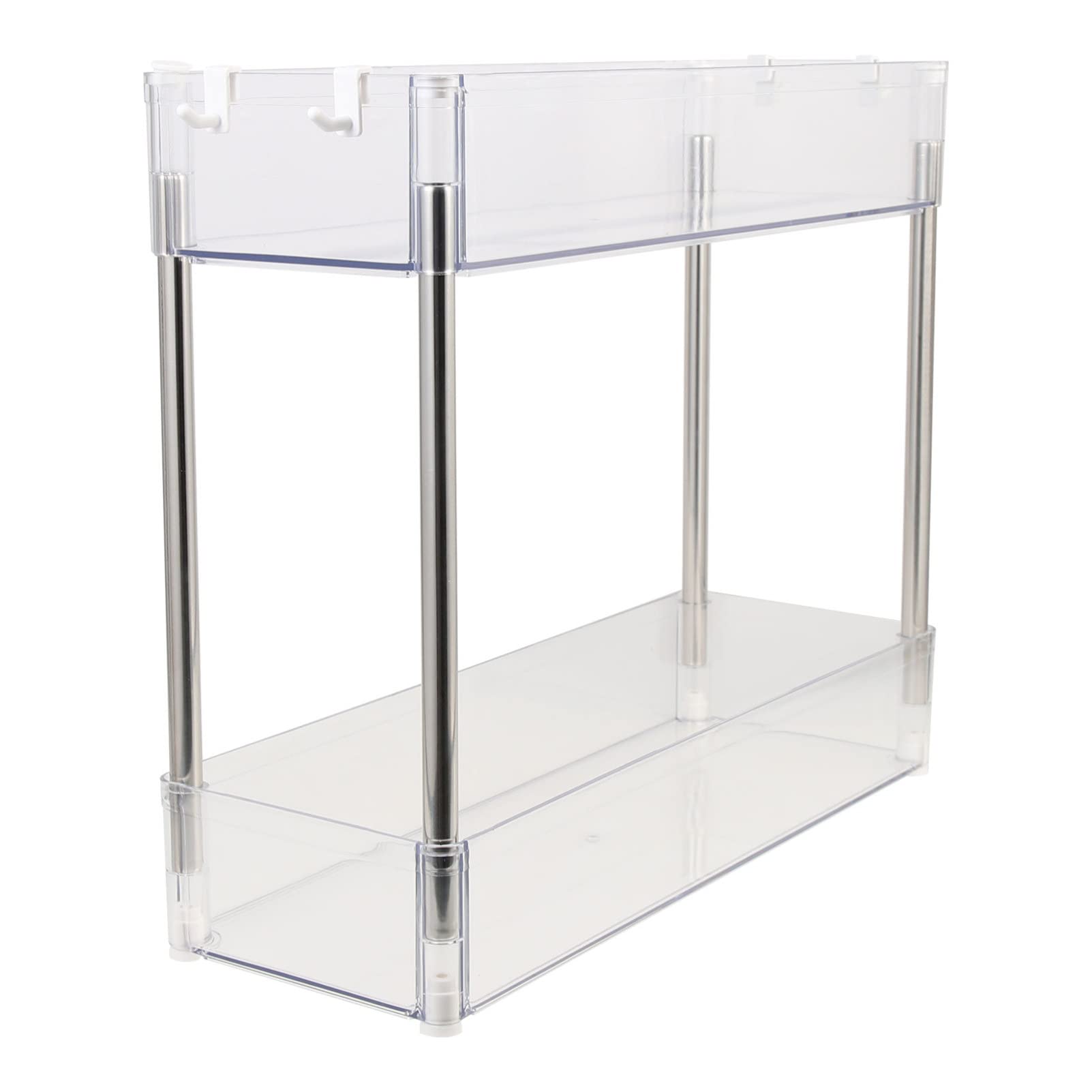 Zerodeko 2-Tier Desktop Storage Rack & Organizer Tray - Vanity, Bathroom, Makeup & Office Shelf - Space-Saving Home & Office Organization Solution - Perfect for Cosmetics, Stationery & Small Essentials