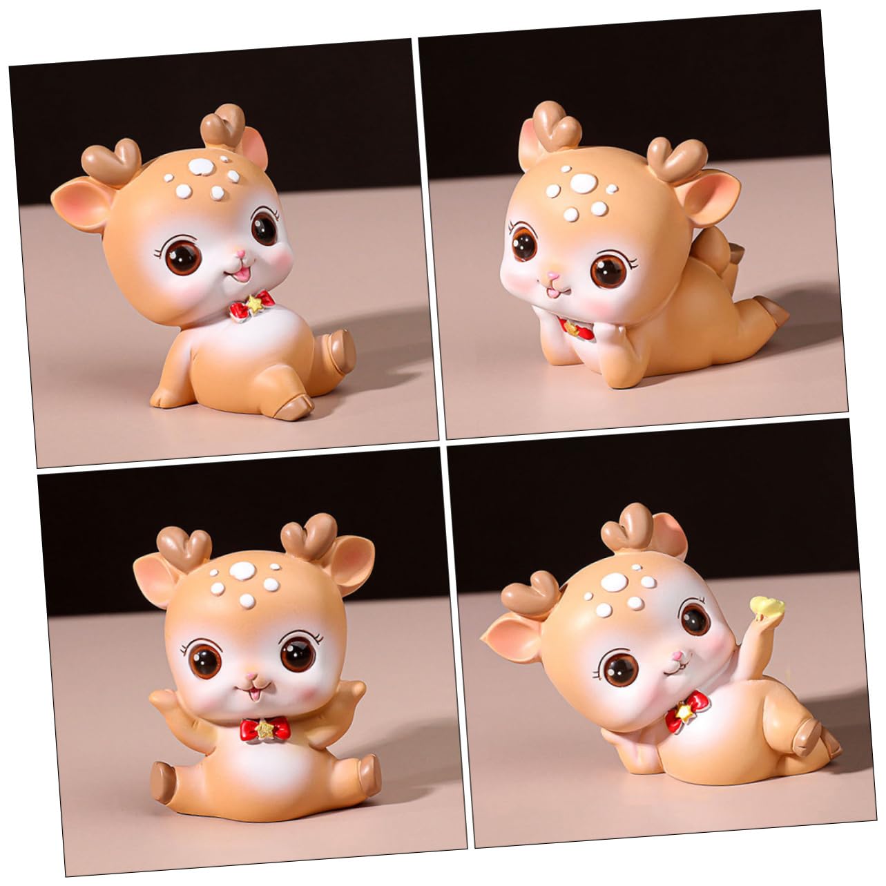 Balacoo 8-Piece Cute Deer Figurine Set - Brown Resin Animal Toys for Kids, Children's Room Decor, Educational Number Learning Toys | Perfect for Nursery Decor, Birthday Gifts & Playroom Display