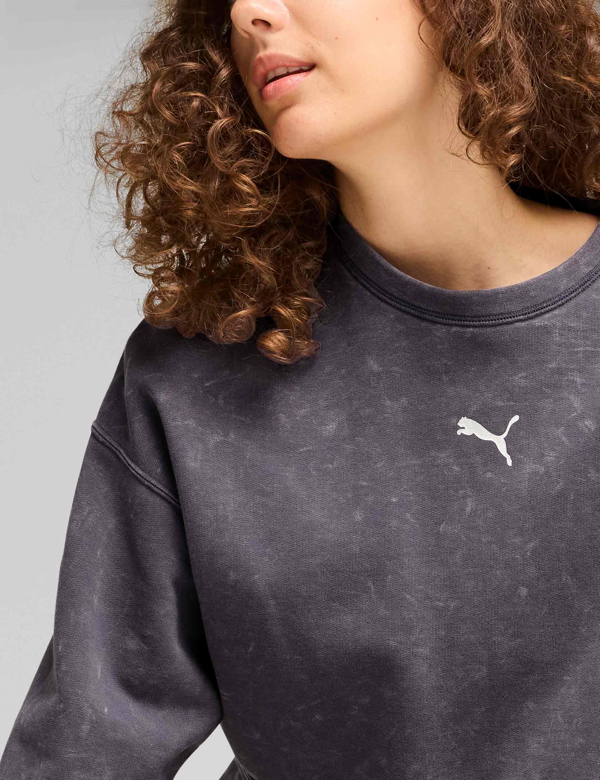 DARE TO Relaxed Washed Crew Neck Sweatshirt - Galactic Grey | Comfortable Casual Pullover for Men & Women | Perfect for Lounge Wear, Street Style & Everyday Outfits