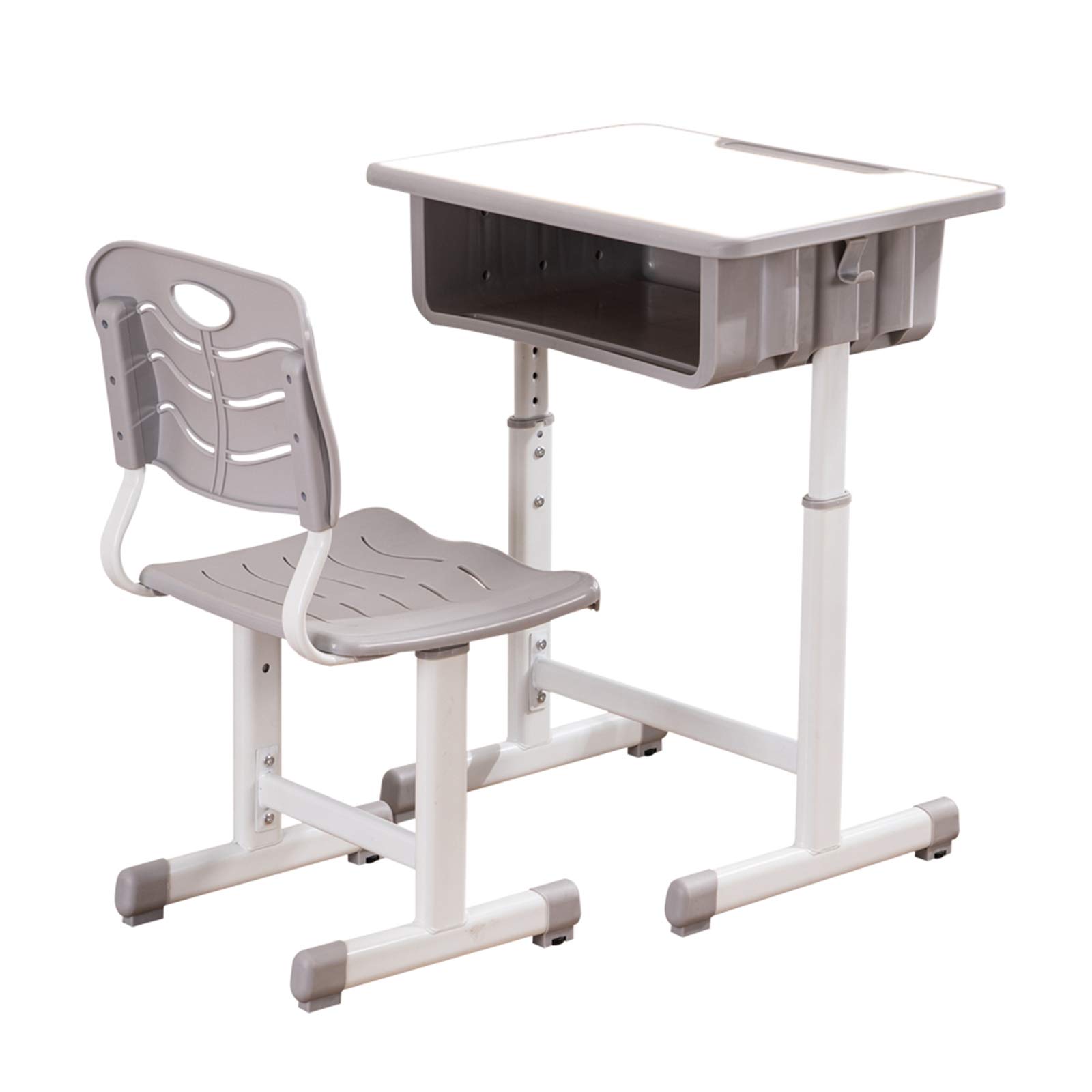 **Adjustable Kids Desk and Chair Set with Storage Drawer - Ergonomic Study Workstation for Boys & Girls, Pink (23.6