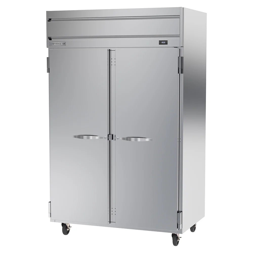 Beverage Air HFPS2HC 1S 2 Solid Door Top Mount Commercial Freezer - Stainless Steel Front, Sides & Interior - Perfect for Restaurants, Bars, and Catering Businesses