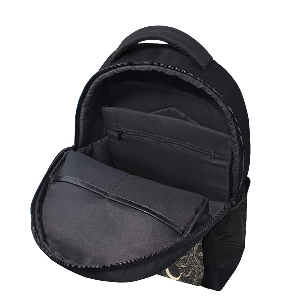 Waterproof 16 Inch Multi-Function Backpack - School, Laptop, Travel & Sports Daypack for Teens & Adults | Moon Phases Design for Casual, Business & Outdoor Use