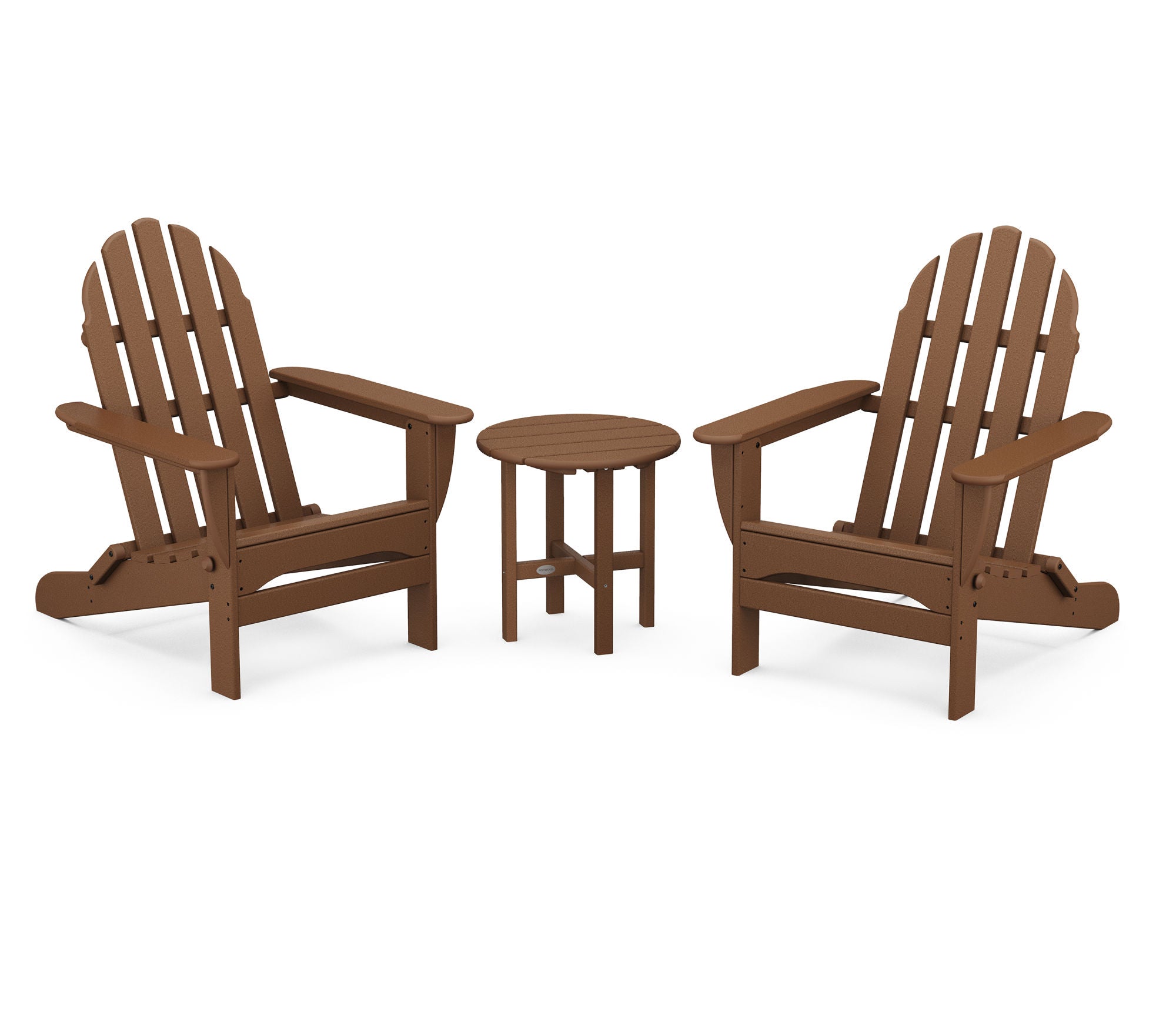 POLYWOOD Classic Folding Adirondack Chair 3-Piece Set - Outdoor Patio Furniture for Deck, Poolside & Garden Relaxation