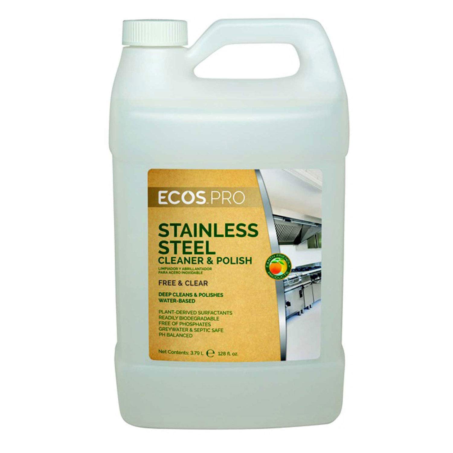 Eco-Friendly Stainless Steel Cleaner & Polish - Earth Friendly Products Proline PL9330/04, 1 Gallon Bottle (Pack of 4) | Perfect for Kitchen Appliances, Sinks & Commercial Use