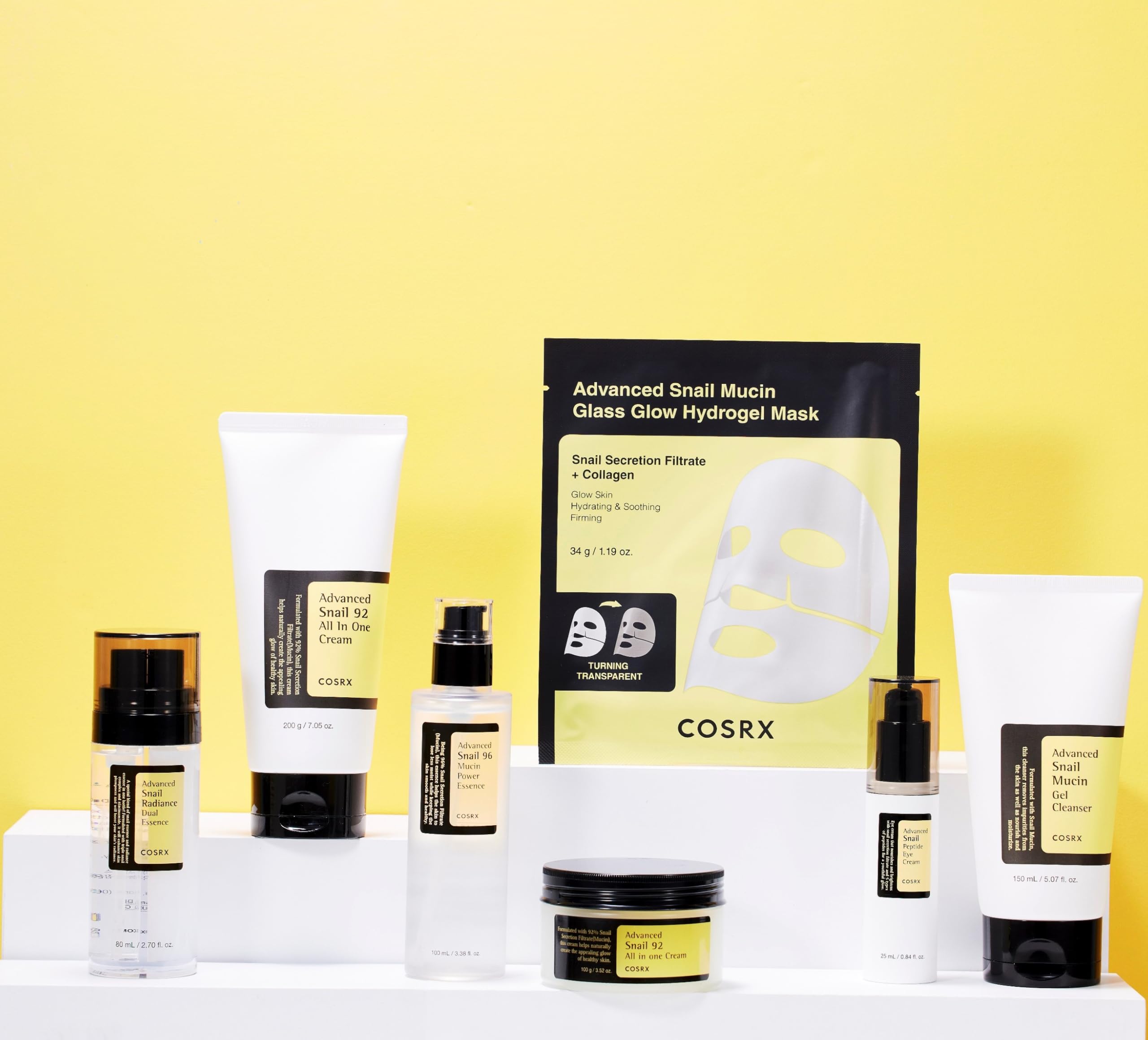 COSRX Advanced Snail Mucin Hydrogel Face Mask 3 Pack - Korean Skincare with Collagen for Hydration & Glow | Overnight Treatment, Travel-Friendly Sheet Masks for Dry Skin & Anti-Aging