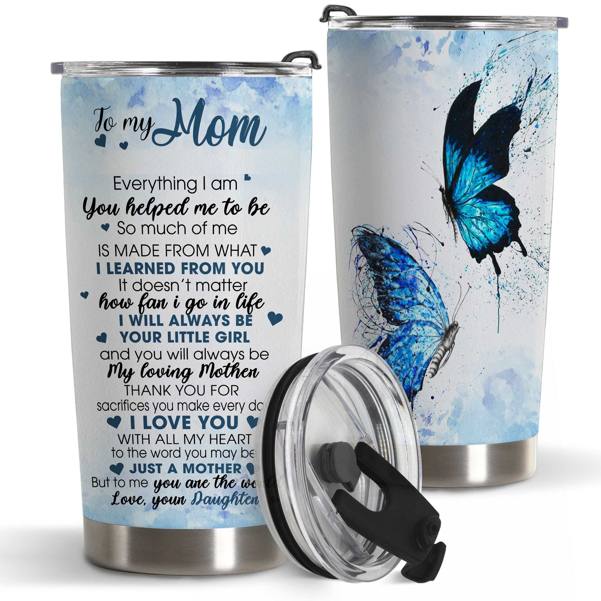 20oz Butterfly Tumbler - Thoughtful Gifts for Mom from Daughter | Perfect for Birthday, Mother's Day & Christmas | Insulated Travel Mug for Coffee, Tea & Cold Drinks