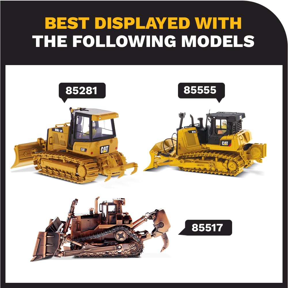 1:50 Scale Caterpillar D3 Dozer Diecast Model by Diecast Masters - High Line Series 85673 with Metal Tracks & Detailed Engine Compartment | Collectible Construction Equipment for Display & Play | Perfect for Model Enthusiasts & Kids' Construction Toy Scenes
