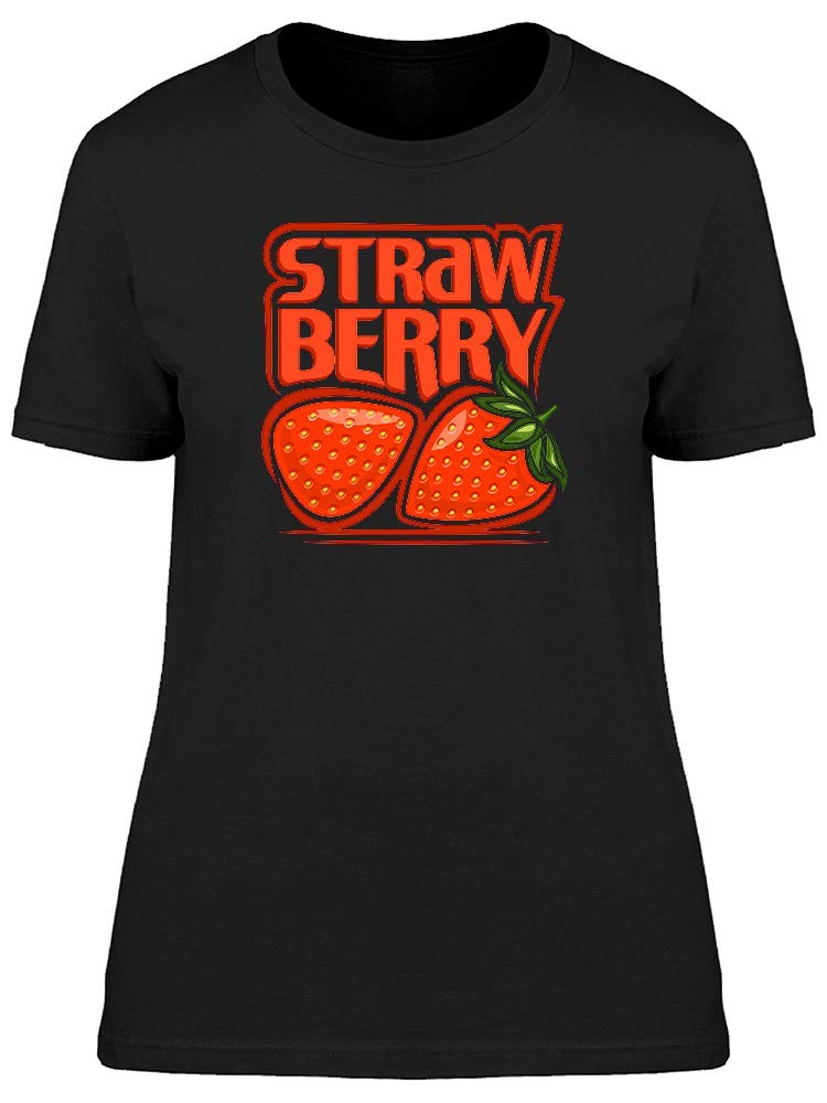 Trendy Strawberries Doodle Print T-Shirt for Women - Cute Summer Graphic Tee for Casual Outfits, Beach Days & Streetwear Fashion