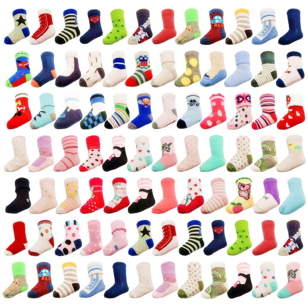 20 Pairs Baby Boy & Girl Cotton Socks Bulk Wholesale - Soft Toddler Kids Socks Bundle with Random Patterns - Perfect for Everyday Wear, Gifts & Nursery Essentials