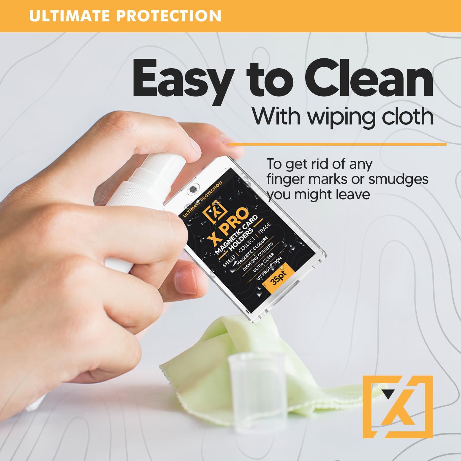 X PRO 35PT Magnetic Card Holder [25 Pack] - Premium Trading Card Protectors with Cleaning Cloth | Baseball, Sports & Collectible Card Storage | Durable Hard Case for Card Show, Game Day & Display Collection