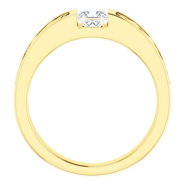 14KT Gold 3/4 CT Princess Cut Diamond Celtic Ring for Men - Elegant Wedding Band & Anniversary Gift - Perfect for Celtic Weddings, Irish Heritage Celebrations & Special Occasions