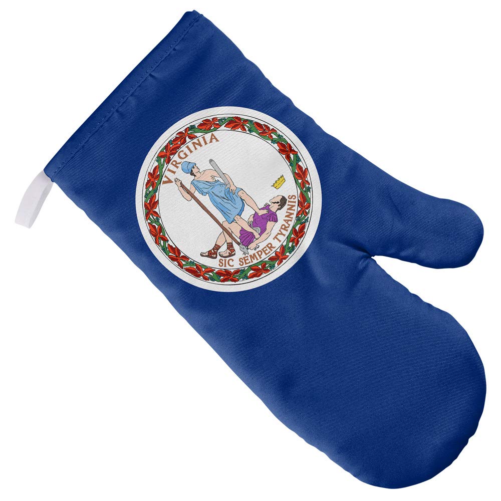 Virginia State Flag Oven Mitt - Heat Resistant Kitchen Glove for Baking, Grilling & BBQ - Perfect for Indoor & Outdoor Cooking, Camping & Tailgating