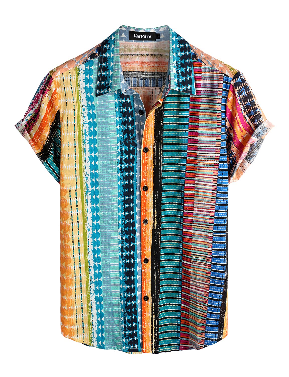 VATPAVE Men's Floral Hawaiian Shirts - Short Sleeve Button Down Beach Shirts for Summer Vacation, Luau Party & Tropical Getaway