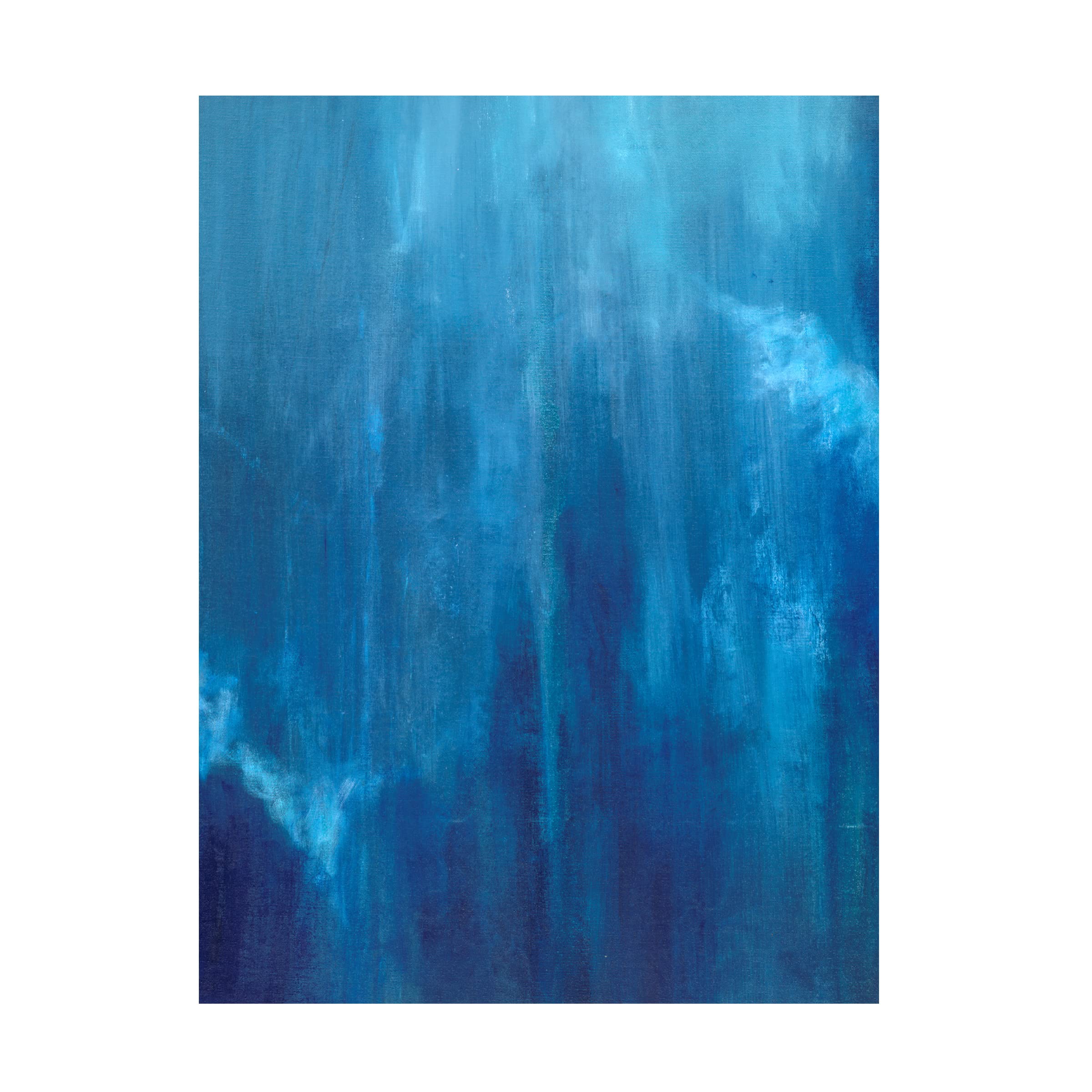 Trademark Fine Art 'Deep Blue Triptych II' Canvas Wall Art by Suzanne Wilkins - Modern Ocean Themed Painting for Living Room, Bedroom & Office Decor
