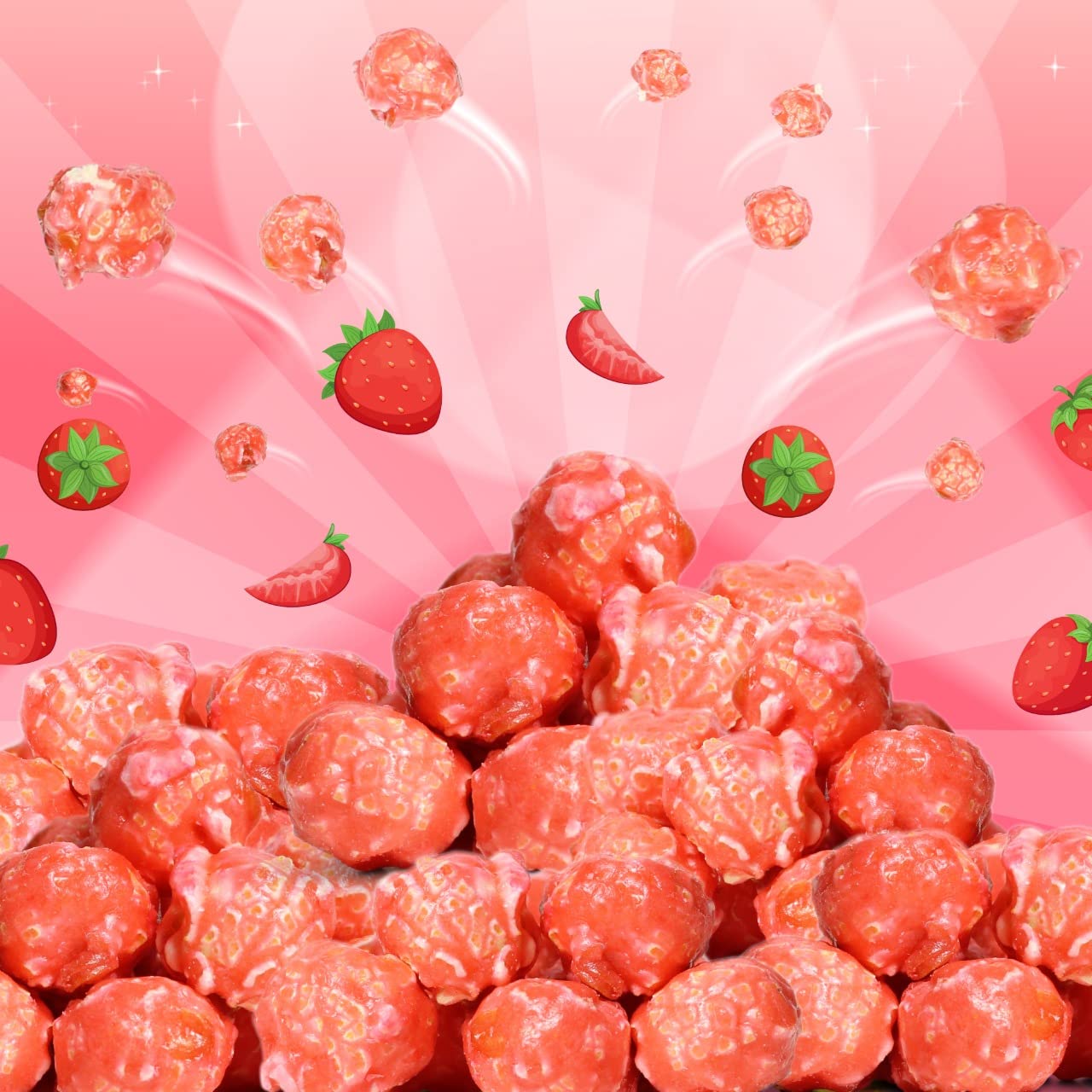 **Delicious Pink Strawberry Flavored Popcorn - 5 lbs Bulk Bag | Vegan, Gluten-Free, Kosher Snack | Perfect for Birthday Parties, Movie Nights & Events**