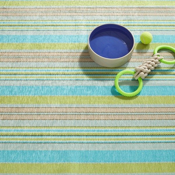 Aquinnah Ticking Multi Machine Washable Rug - Soft & Durable Indoor/Outdoor Area Rug for Living Room, Bedroom, Patio - Easy Clean Home Decor
