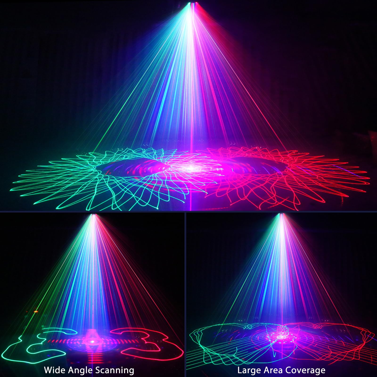 Professional 4-in-1 DJ Laser Party Lights - DMX512 & Sound Activated LED Stage Lighting with Remote Control | Perfect for Nightclubs, Weddings, Christmas Parties & Family Gatherings